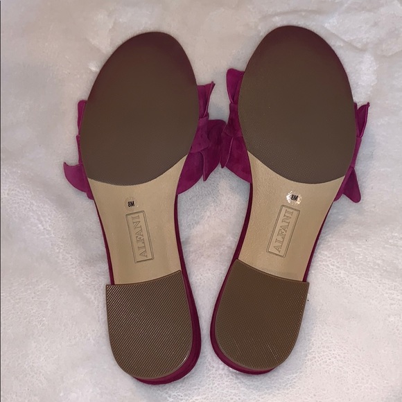 Maroon Ruffle Open Toe Mules - Picture 4 of 4